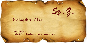 Sztupka Zia névjegykártya